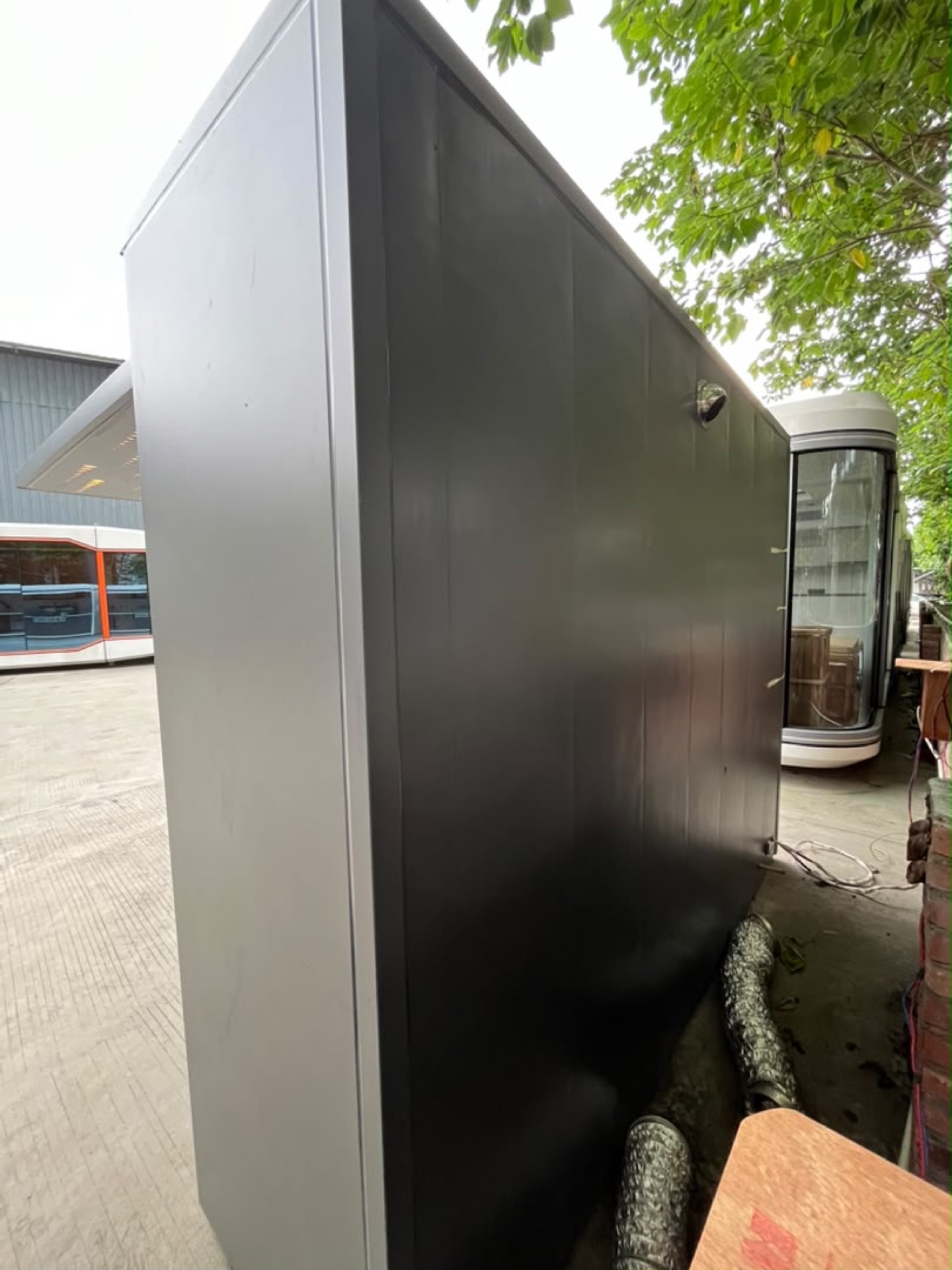 Closed Party Kitchen exterior in charcoal finish